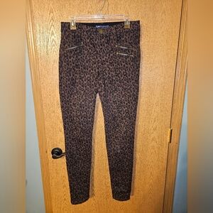 Democracy Leopard Print Pants - Brown and Black